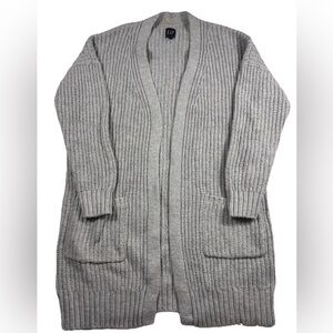 GAP Heavyweight Long Gray Cardigan Large With Pockets Oversized Winter Comfy
